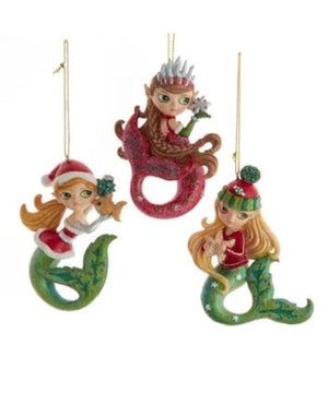 XMAS Mermaid Ornament Holiday Ornament TABULA RASA ESSENTIALS 